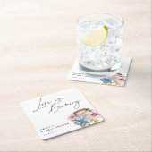 Liefde is in de Lucht Bruiloftsfeestje met Bloemen Kartonnen Onderzetters (Insitu)