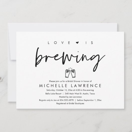 Liefde is in de lucht, Casual Bierfeest Bruidsborr Kaart (Voorkant)