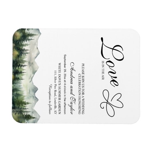 Liefde is in de lucht Casual bruiloft uitnodiging Magneet (Horizontaal)