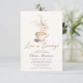 Liefde is in de lucht Coffee Boho Bruiloftsborrel Kaart (Staand voorkant)