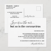 Liefde is in de Lucht Covid19 Huwelijk Uitstel Aankondigingskaart (Voorkant / Achterkant)