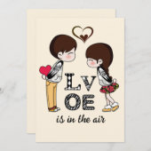 Liefde is in de lucht - Echtpaar Feestdagenkaart (Voorkant / Achterkant)