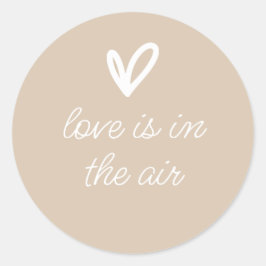 Liefde is In De Lucht Eenvoudige Beige Sticker Met