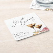 Liefde is in de lucht Elegante Bruids-Shower Kartonnen Onderzetters (Schuin)