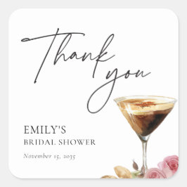 Liefde is in de lucht Elegante Bruids-shower Vierkante Sticker