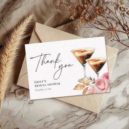 Liefde is in de Lucht Elegante Bruidsborrel Bedankkaart