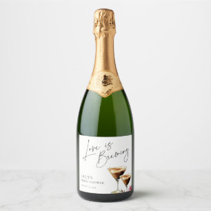 Liefde is in de lucht Elegante Bruidsbruiloft Sparkling Wijnetiket