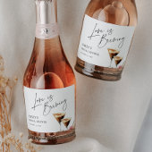 Liefde is in de lucht Elegante Bruidsmeisjesborrel Sparkling Wijnetiket