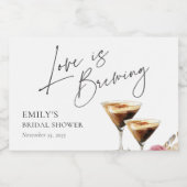 Liefde is in de lucht Elegante Bruidsmeisjesborrel Sparkling Wijnetiket (Enkel label)