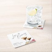 Liefde is in de lucht Elegante Bruidsuitnodiging Kartonnen Onderzetters (Insitu)
