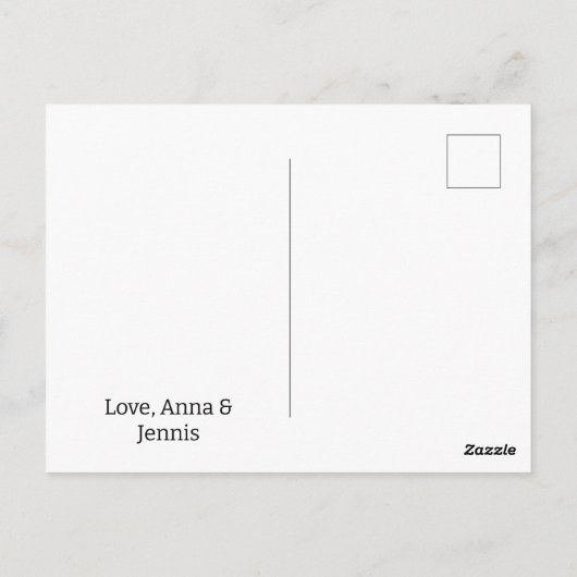 Liefde is in de lucht en we hebben een grote nieuw briefkaart (Achterkant)