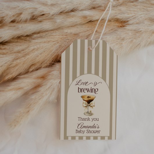 Liefde is in de lucht Espresso Martini Boog Bruids Cadeaulabel