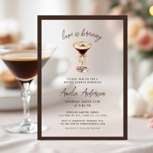 Liefde is in de lucht Espresso Martini Bruidsborre Acryl Uitnodigingen