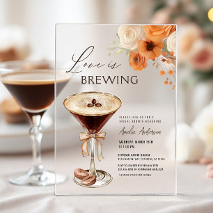 Liefde is in de lucht Espresso Martini Bruidsborre Acryl Uitnodigingen
