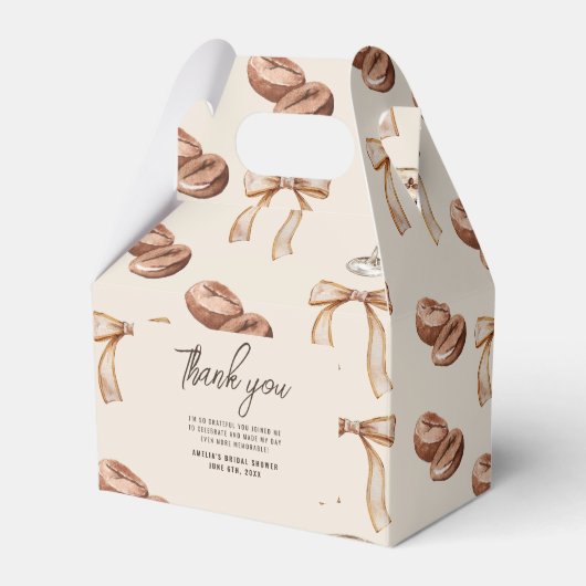 Liefde is in de lucht Espresso Martini Bruidsborre Bedankdoosjes (Voorkant Zijde)