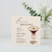 Liefde is in de lucht Espresso Martini Bruidsborre Kaart (Staand voorkant)