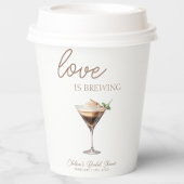 Liefde is in de lucht Espresso Martini Bruidsborre Papieren Bekers