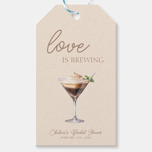 Liefde is in de lucht Espresso Martini Bruidsdiner Cadeaulabel
