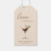 Liefde is in de lucht Espresso Martini Bruidsdiner Cadeaulabel (Voorkant)