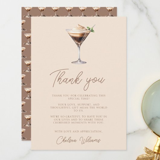 Liefde is in de lucht Espresso Martini Bruidsfeest Bedankkaart