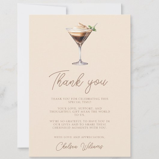 Liefde is in de lucht Espresso Martini Bruidsfeest Bedankkaart