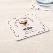 Liefde is in de lucht Espresso Martini Bruidsfeest Kartonnen Onderzetters (Schuin)