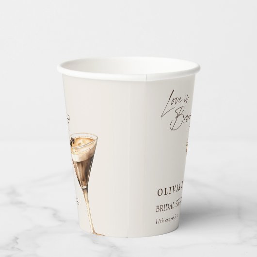 Liefde is in de lucht Espresso Martini Bruidsfeest Papieren Bekers (Rechts)