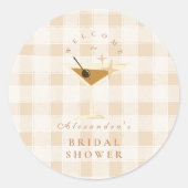 Liefde is in de lucht Espresso Martini Bruidsfeest Ronde Sticker (Voorkant)