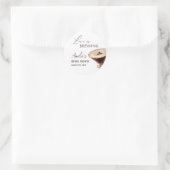 Liefde is in de lucht Espresso Martini Bruidsfeest Ronde Sticker (Tas)