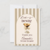 Liefde is in de lucht Espresso Martini Kom Bruids- Bedankkaart (Voorkant)