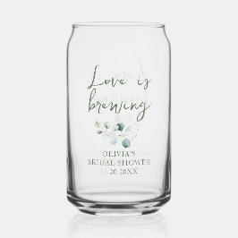Liefde is in de lucht Eucalyptus Bruidsdiner Blikvorm Glas