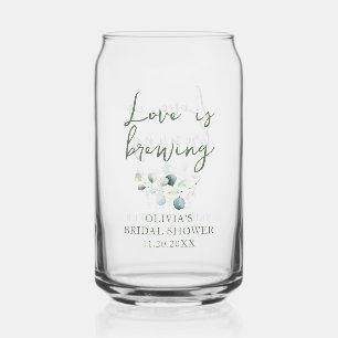 Liefde is in de lucht Eucalyptus Bruidsdiner Blikvorm Glas