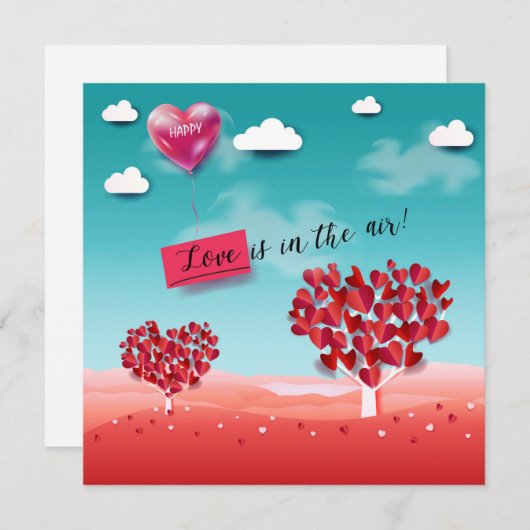 "Liefde is in de lucht!" Feestdagenkaart (Voorkant / Achterkant)