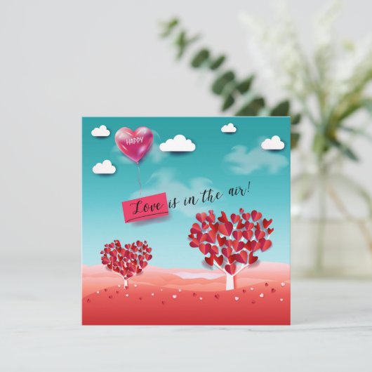 "Liefde is in de lucht!" Feestdagenkaart (Staand voorkant)