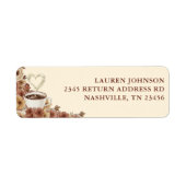 Liefde is in de lucht Florale koffie Hart Retourad Etiket (Voorkant)