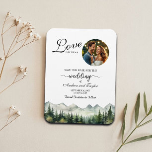 Liefde is in de lucht Foto Save the Date Magneet