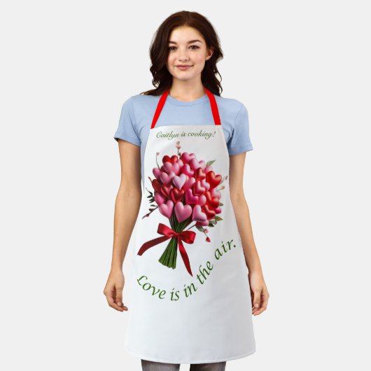 LIEFDE IS IN DE LUCHT Gepersonaliseerd Schort (Gedragen)