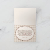 Liefde is in de lucht Gingham Bruiloft Coffee Brui Bedankkaart (Binnen)