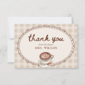 Liefde is in de lucht Gingham Bruiloft koffie Brui Bedankkaart (Voorkant)