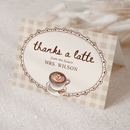 Liefde is in de lucht Gingham Coffee Bruidsdiner Bedankkaart