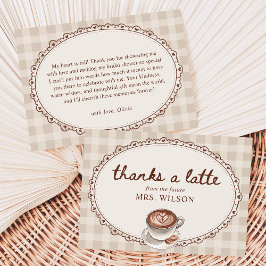 Liefde is in de lucht Gingham Coffee Bruidsdiner Bedankkaart