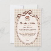 Liefde is in de lucht Gingham koffie Bruids-shower Bedankkaart (Voorkant)