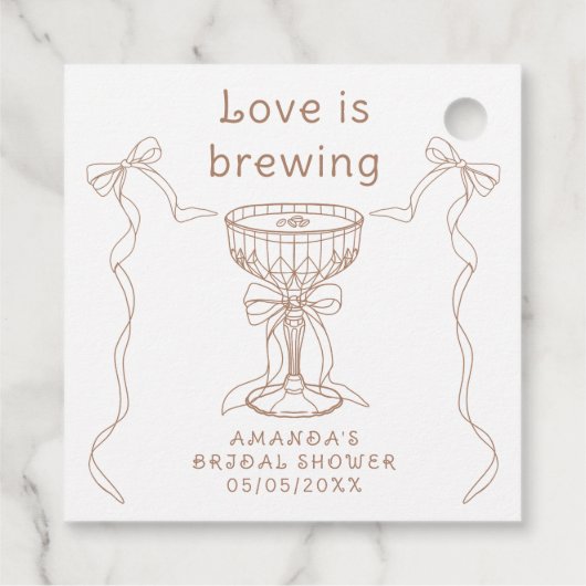 Liefde is in de lucht Handgetekende bruidsdouche  Bedankjes Labels (Achterkant)