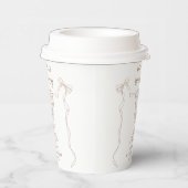 Liefde is in de lucht Handgetekende Bruidsdouche  Papieren Bekers (Rechts)