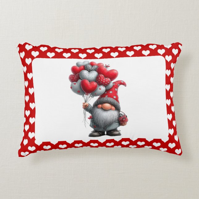 "Liefde is in de Lucht" Hart Ballon Kabouter Accent Kussen (Voorkant)
