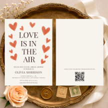 Liefde is in de Lucht Hartjes QR Code Bruidsuitnod