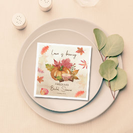 Liefde is in de lucht herfst bruiloft feest servet