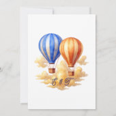 Liefde is in de lucht hete luchtballon reizen brui bedankkaart (Achterkant)