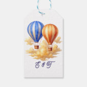 Liefde is in de lucht hete luchtballon reizen brui cadeaulabel (Achterkant)
