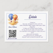 Liefde is in de lucht hete luchtballon reizen brui informatiekaartje (Voorkant)